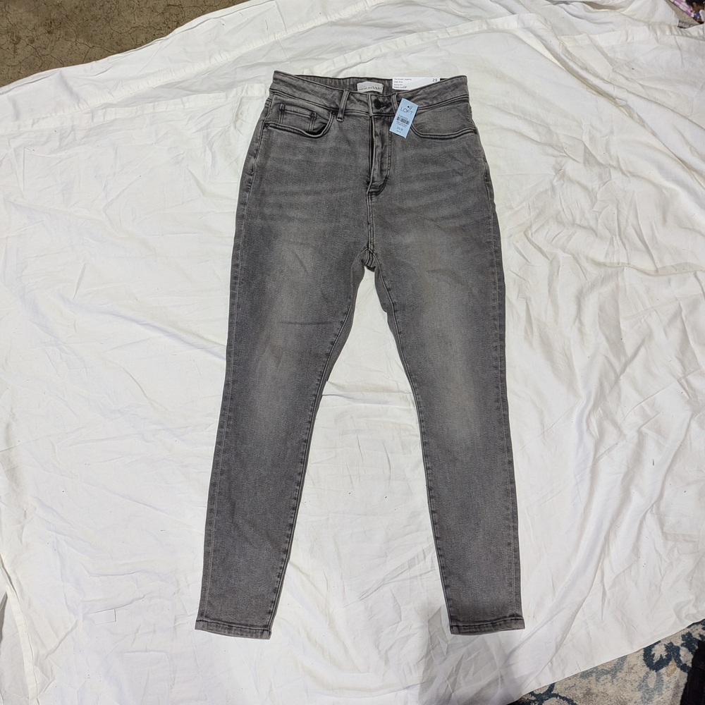 Loft High-Waisted Gray Denim Jeans